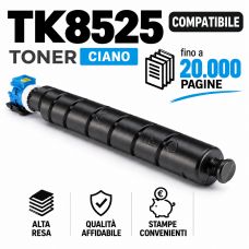 Toner Compatibile per Kyocera TASKalfa 3552ci 4052ci,4053ci TK8525 Ciano da 20000 pagine
